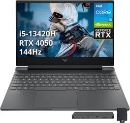 HP - Victus 15.6" FHD Gaming Laptop,Intel i5-13420H,64GB RAM,2TB SSD+1TB Dock Set,GeForce RTX 4050,Win 11 - Silver