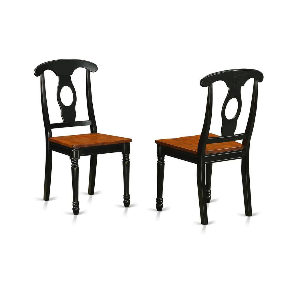 Angle. East West Furniture - 7 Pc Dining room set-Oval Dining Table and 6 Dining Chairs - Black & Cherry.