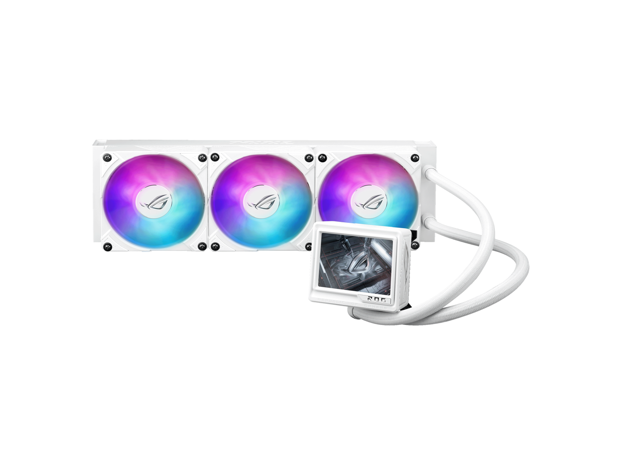 Alt View 2. ASUS - Ryujin III 360 ARGB Extreme Cooling Fan/Radiator/Water Block - White.