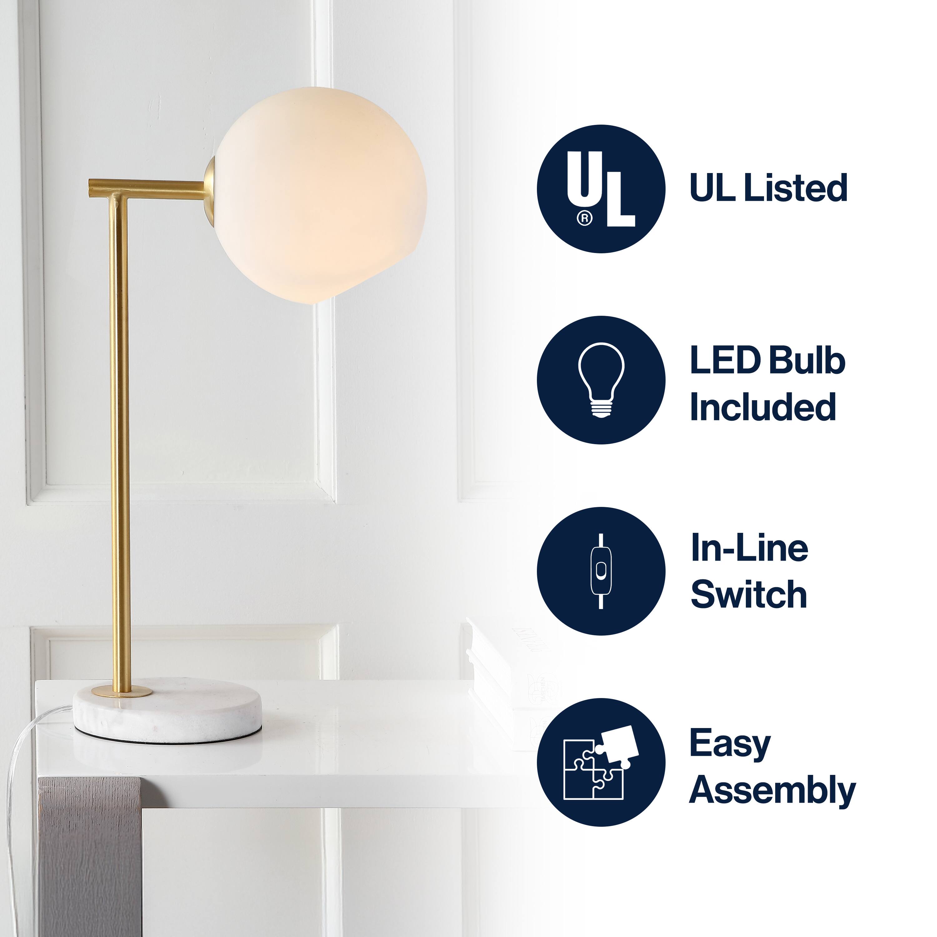 UL Listed  
LED Bulb Included  
In-Line Switch  
Easy Assembly