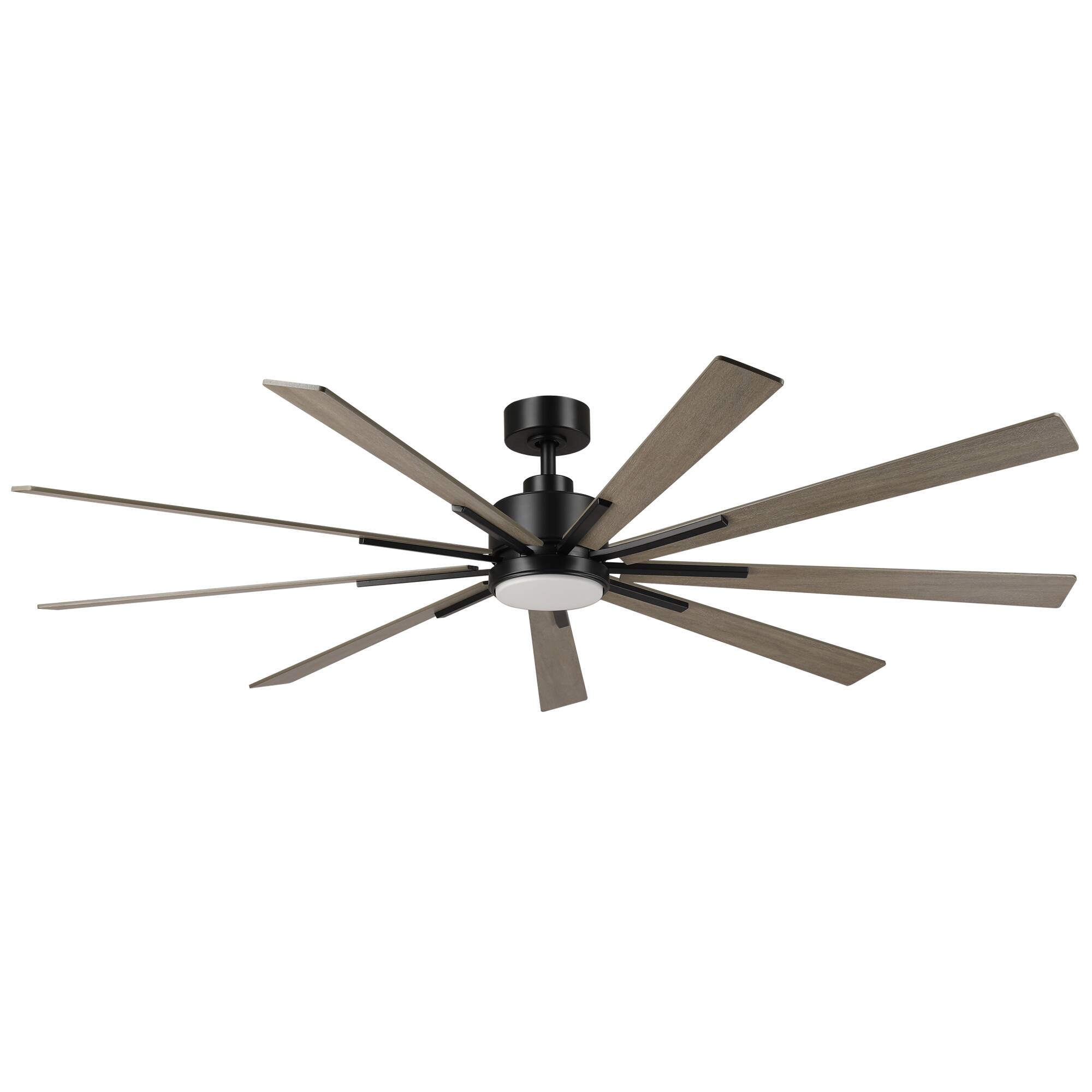 Alt View 8. Parrot Uncle - 72" Farmhouse Integrated LED Dimmable Windmill Ceiling Fan with Light, Remote and Glass Shade - Matte Black.