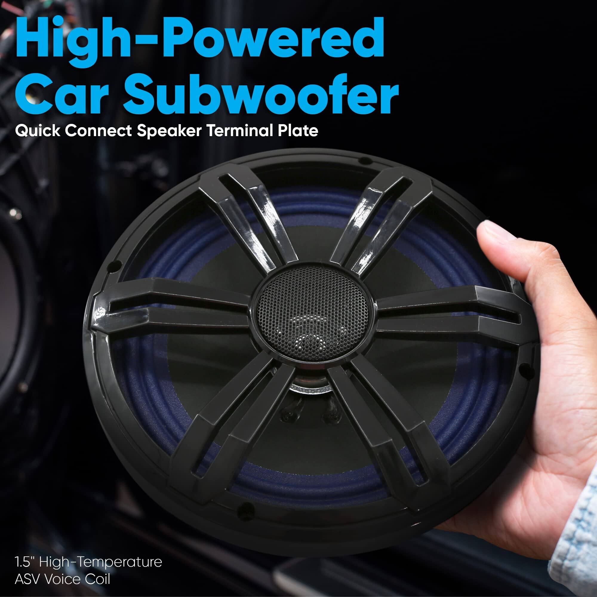 High-Powered Car Subwoofer  
Quick Connect Speaker Terminal Plate  

1.5" High-Temperature ASV Voice Coil