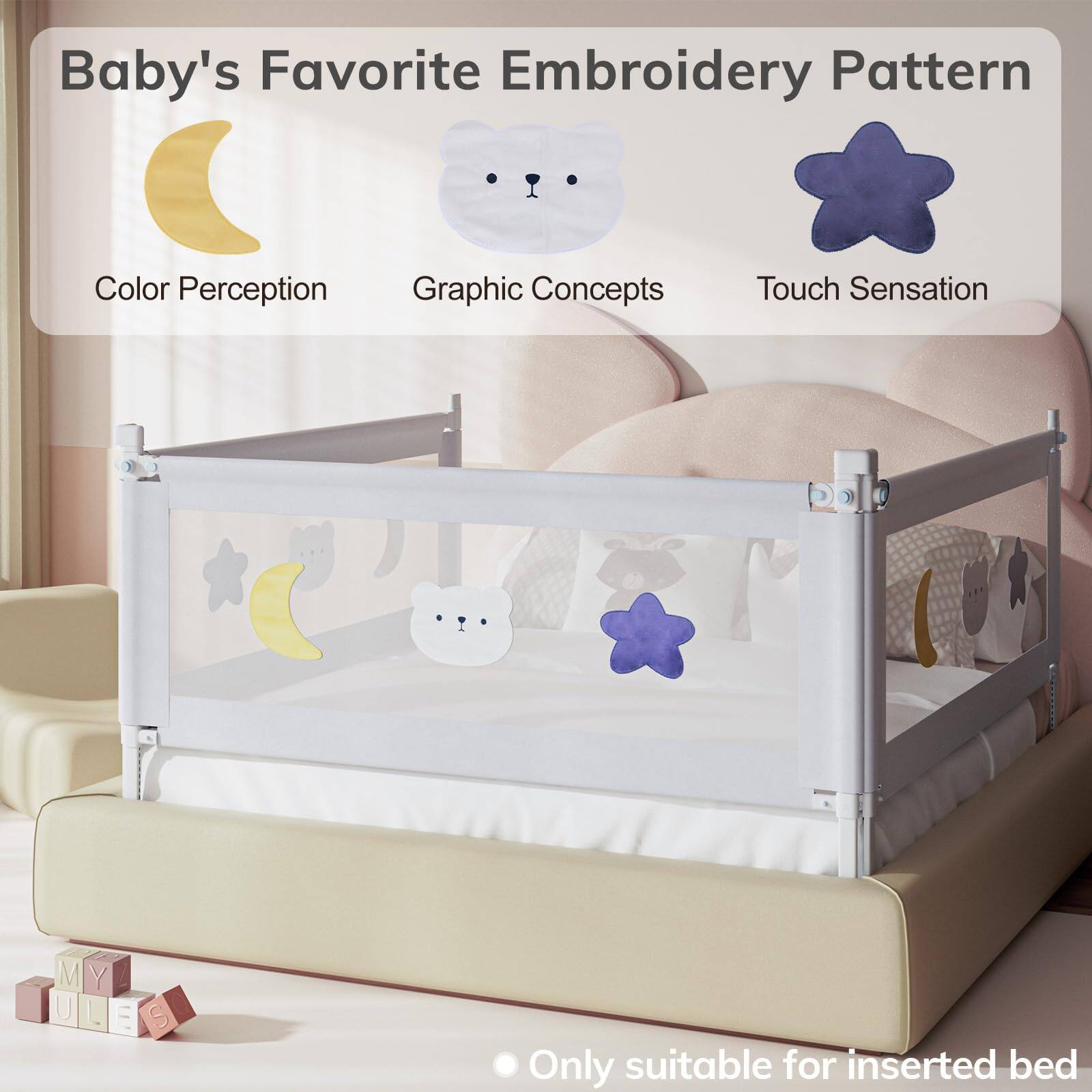MAGICAL RUBS Bed Rail For Rails With Double Lock Pattern Height ...