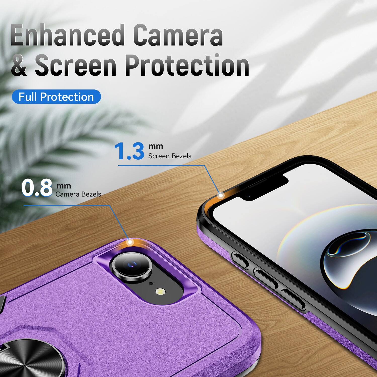 Enhanced Camera & Screen Protection

Full Protection

1.3 mm Screen Bezels

0.8 mm Camera Bezels