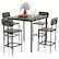 Front. Costway - 5-Piece Industrial Dining Table Set with Counter Height Table & 4 Bar Stools Grey - Grey.