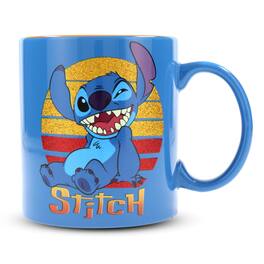 Silver Buffalo - Disney Lilo & Stitch Sunset Ceramic Glitter Mug | Holds 20 Ounces - Blue