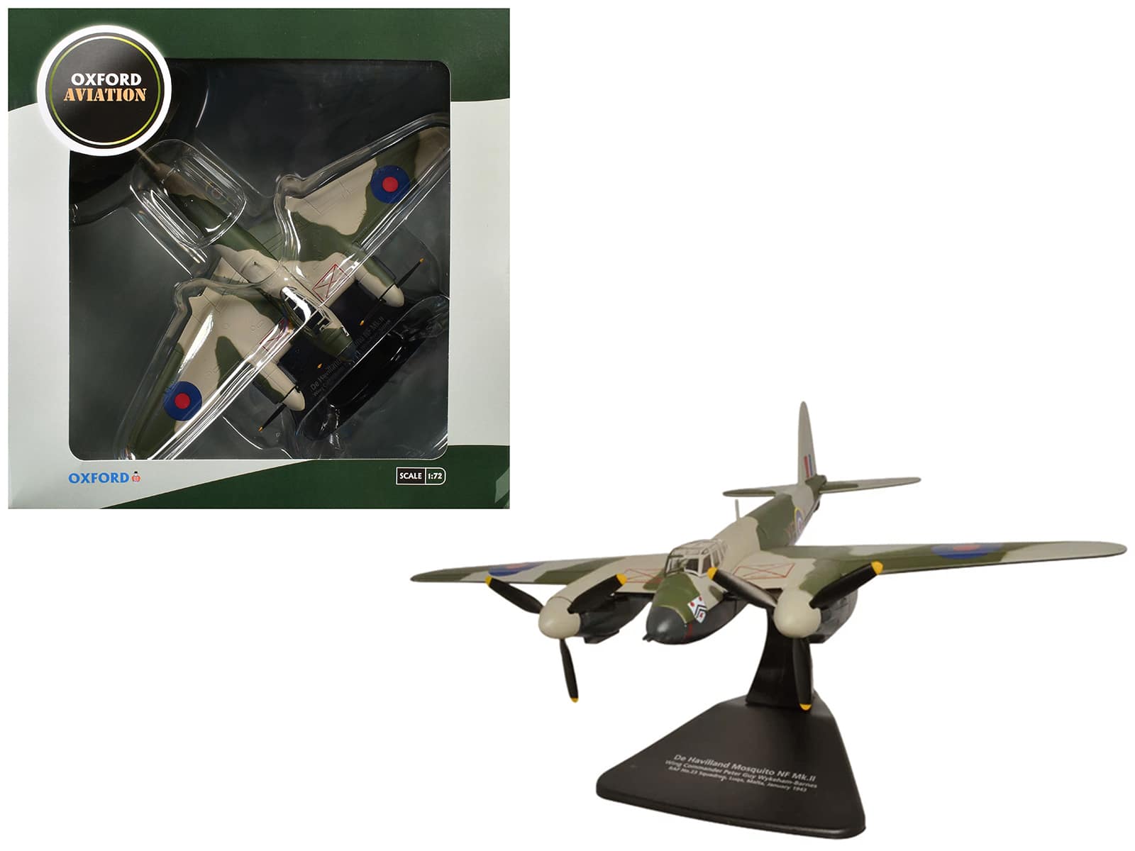 "De Havilland Mosquito NF MKII Aircraft ""Luqa, Malta"" (1943) Royal Air Force 1/72 Diecast Model by Oxford Diecast" price history on PriceWatchPro
