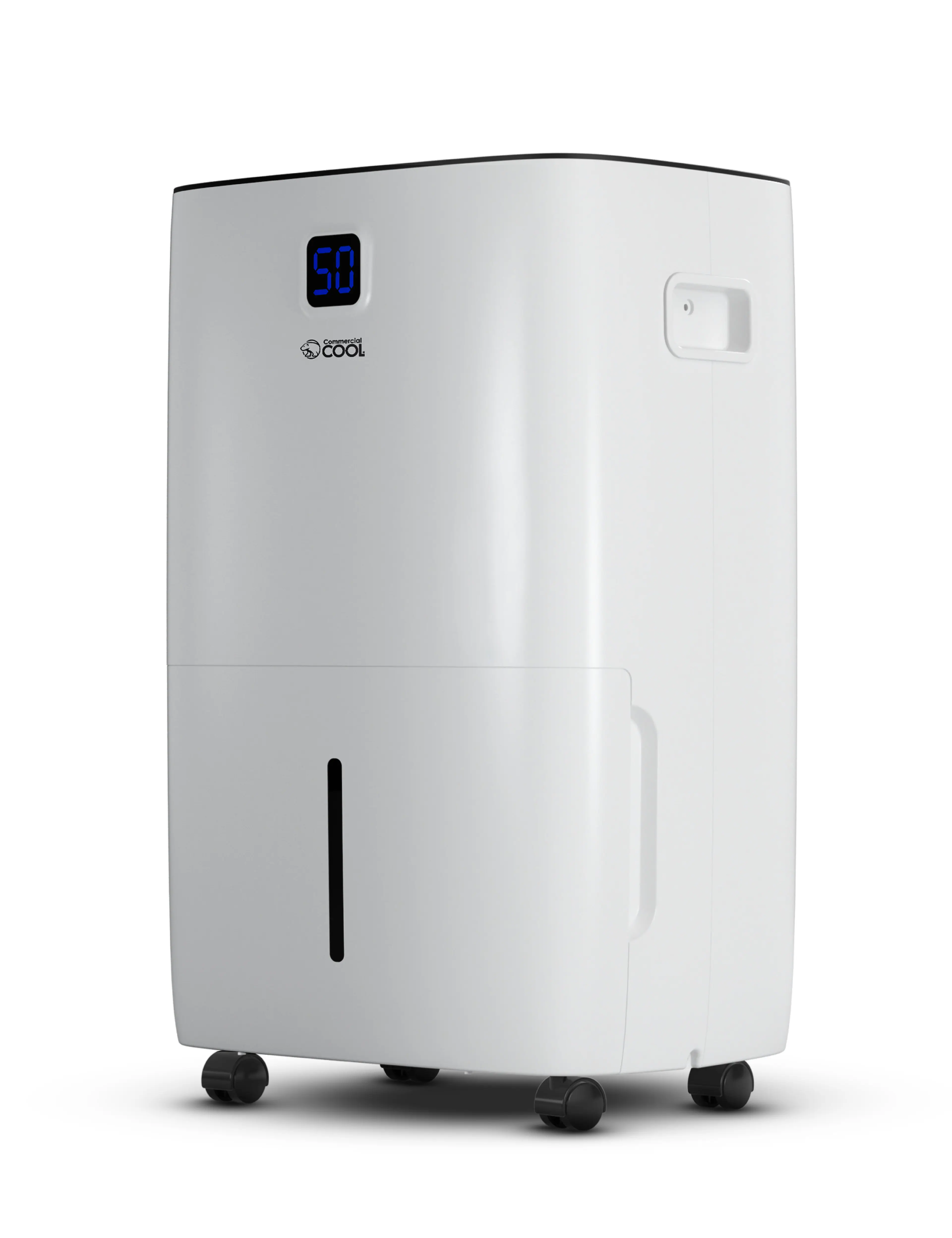 Commercial Cool - Dehumidifier, 50 Pint Dehumidifier with Pump & Adjustable Humidistat for Home and Kitchen - White