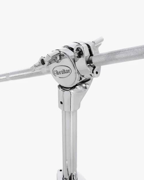 Left. Gibraltar Hardware - 9000 Series Heavy Duty Double Braced Cymbal Boom Stand with Gearless Tilter and Hideaway Boom Arm.