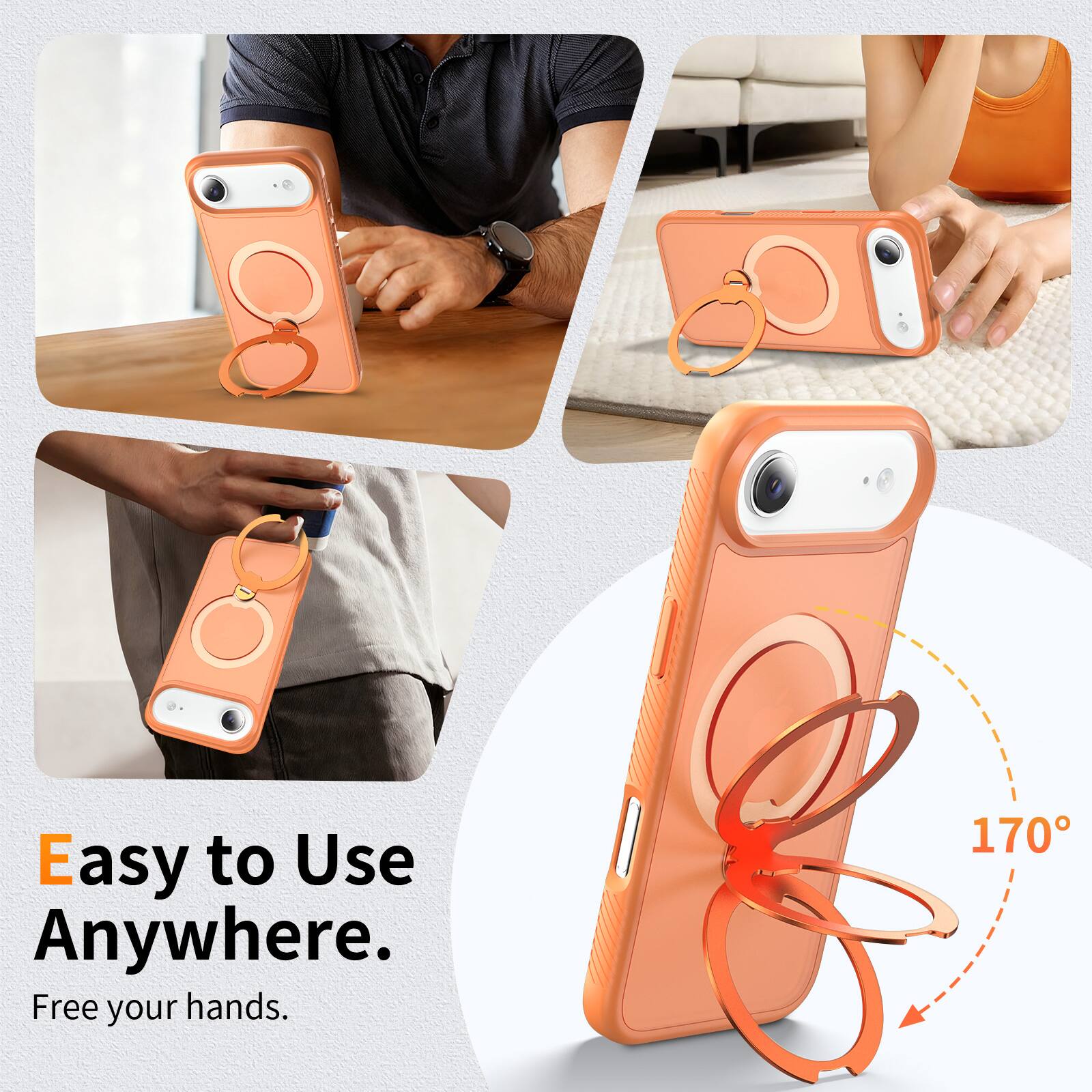 Easy to Use Anywhere.  
Free your hands.  
170°