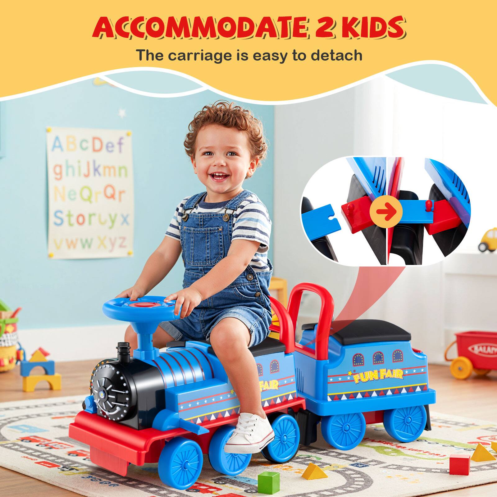 ACCOMMODATE 2 KIDS  
The carriage is easy to detach  

ABcDef  
ghiJkmn  
NeQrQr  
Storyx  
wwwxyz  

FAIR FUNFAIR  
BALAN  
140m  
K S O F  
3C06  
Z n P