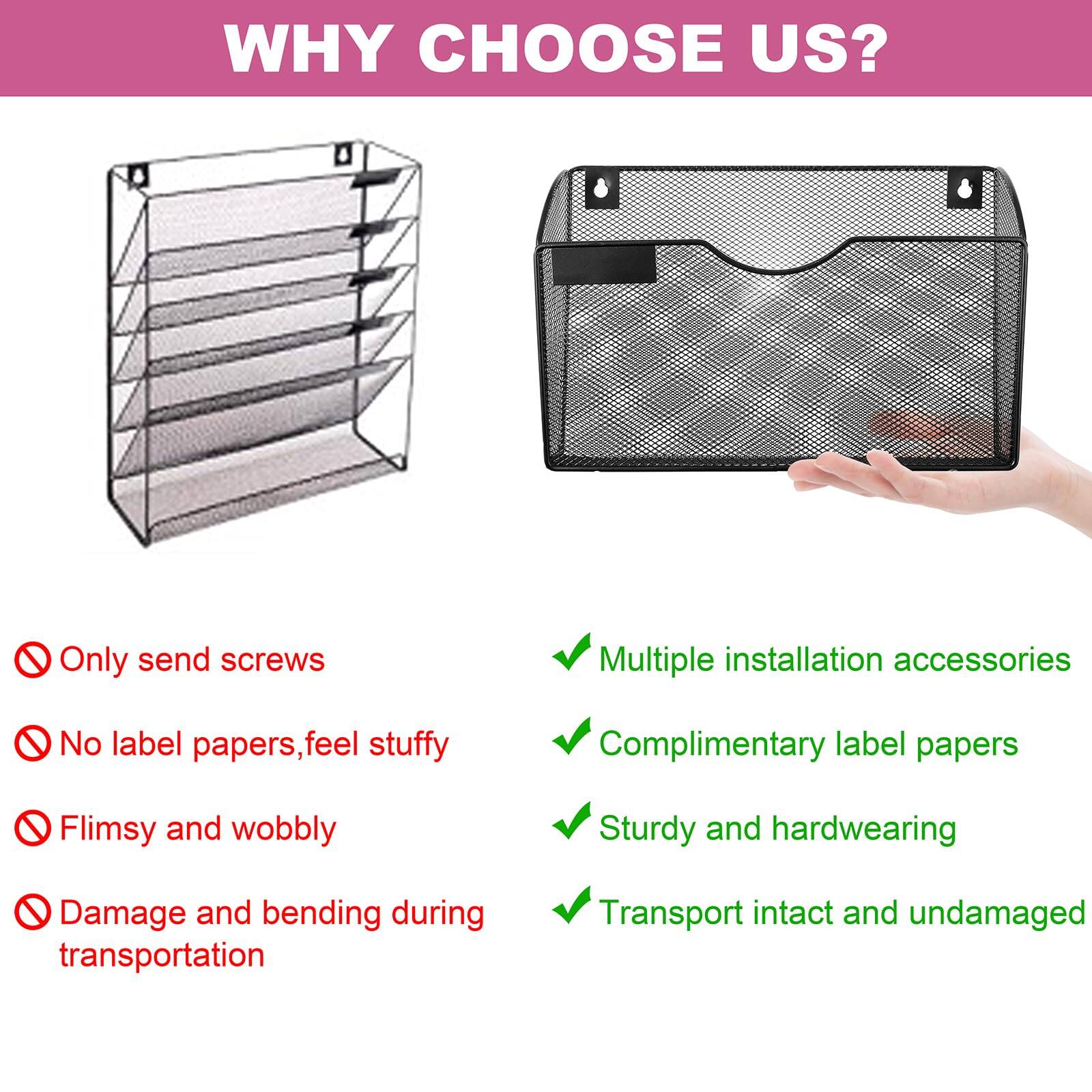 WHY CHOOSE US?

- Only send screws
- No label papers, feel stuffy
- Flimsy and wobbly
- Damage and bending during transportation

✓ Multiple installation accessories
✓ Complimentary label papers
✓ Sturdy and hardwearing
✓ Transport intact and undamaged