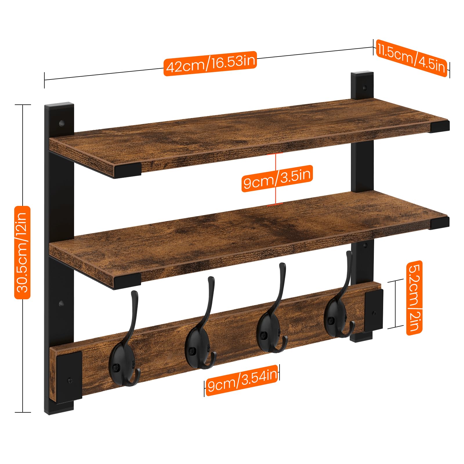 42cm/16.53in  
11.5cm/4.5in  
30.5cm/12in  
9cm/3.5in  
5.2cm/2in  
9cm/3.54in