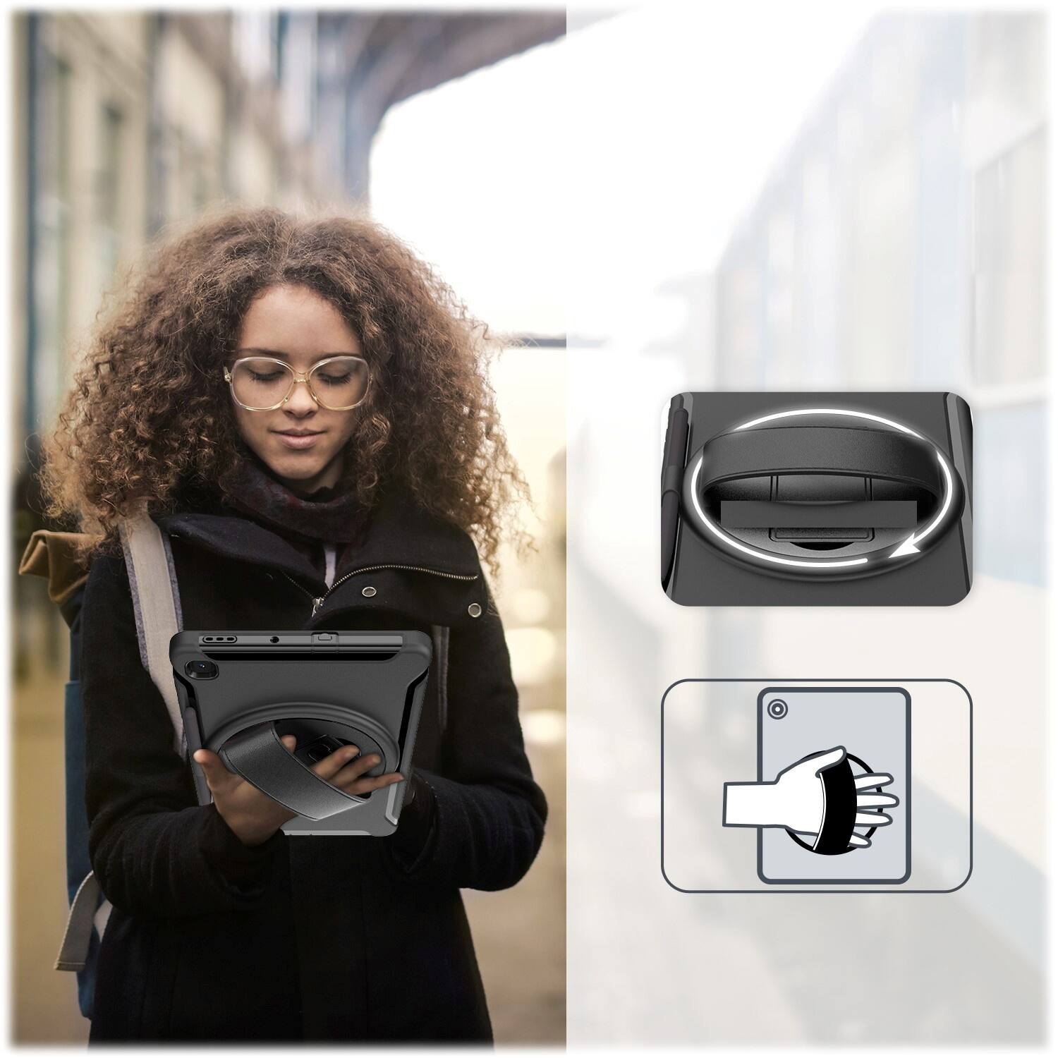 Alt View 17. SaharaCase - Protection Hand Strap Series Case for Samsung Galaxy Tab S6 Lite (2020-2024) - Black.