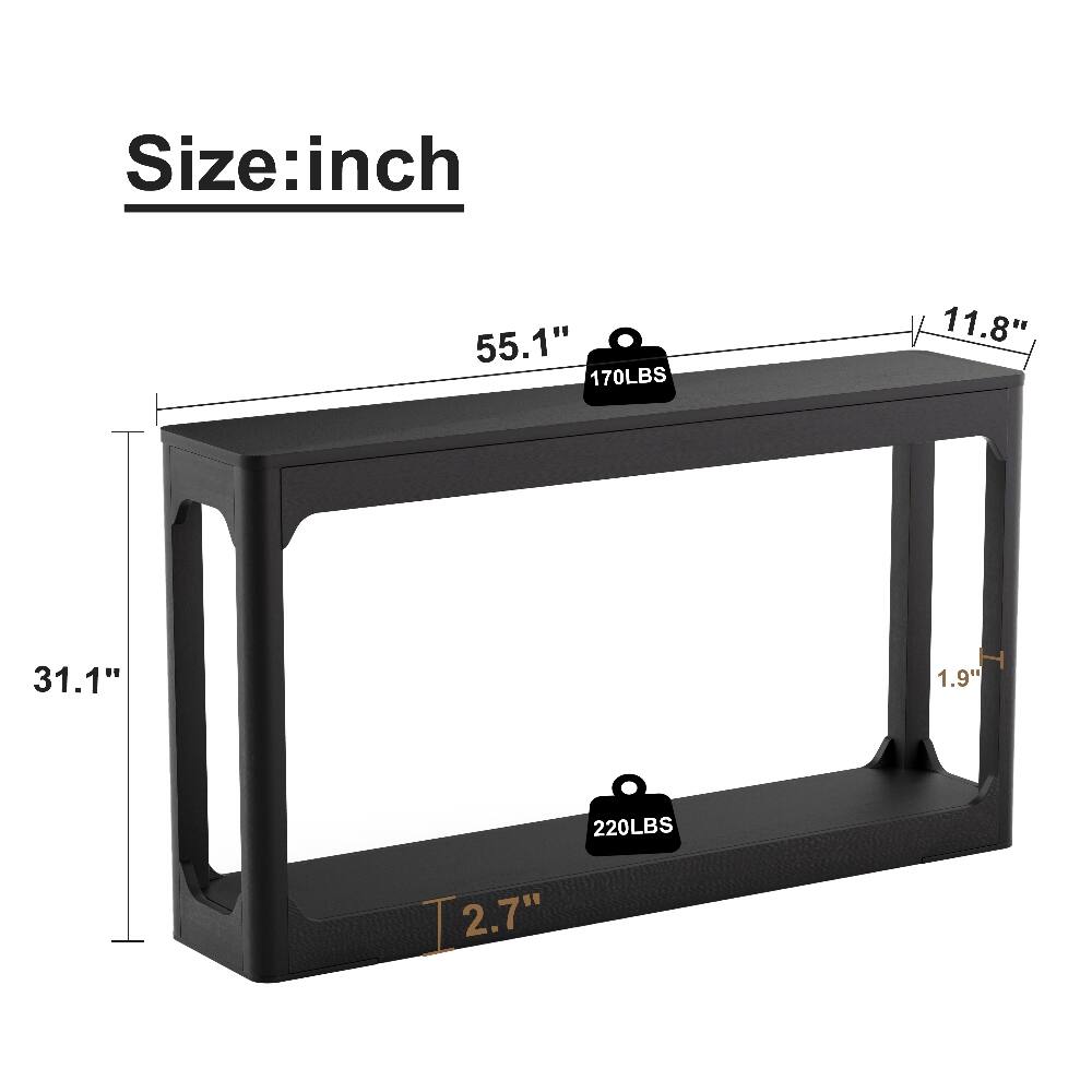 Size: inch  
55.1" x 11.8" x 31.1" x 1.9"  
170LBS  
220LBS  
2.7"