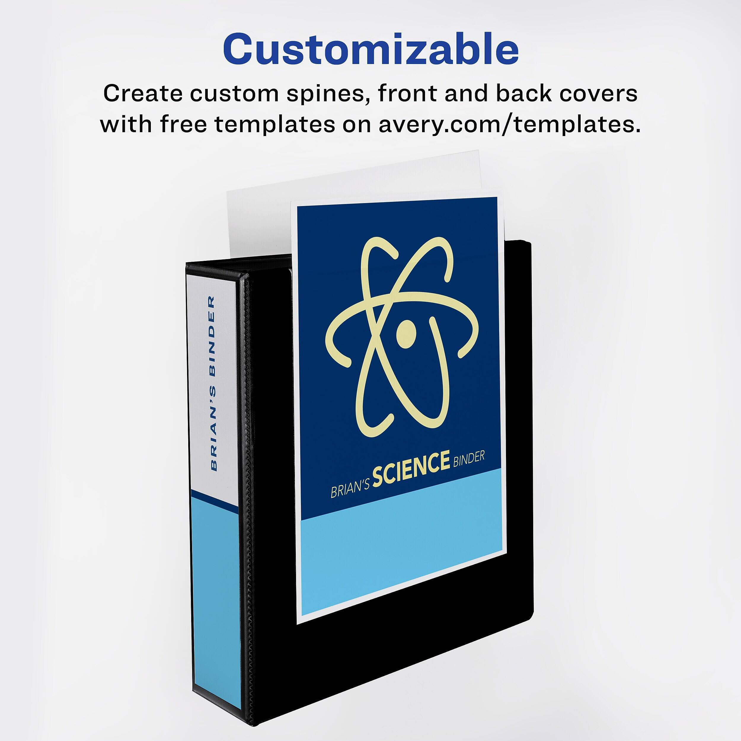 Customizable  
Create custom spines, front and back covers with free templates on avery.com/templates.  

BRIAN'S SCIENCE BINDER