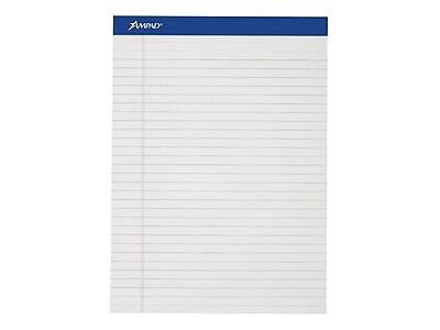 Ampad - Notepads, 8.5" x 11", Wide, 50 Sheets/Pad, 12 Pads/Pack - White