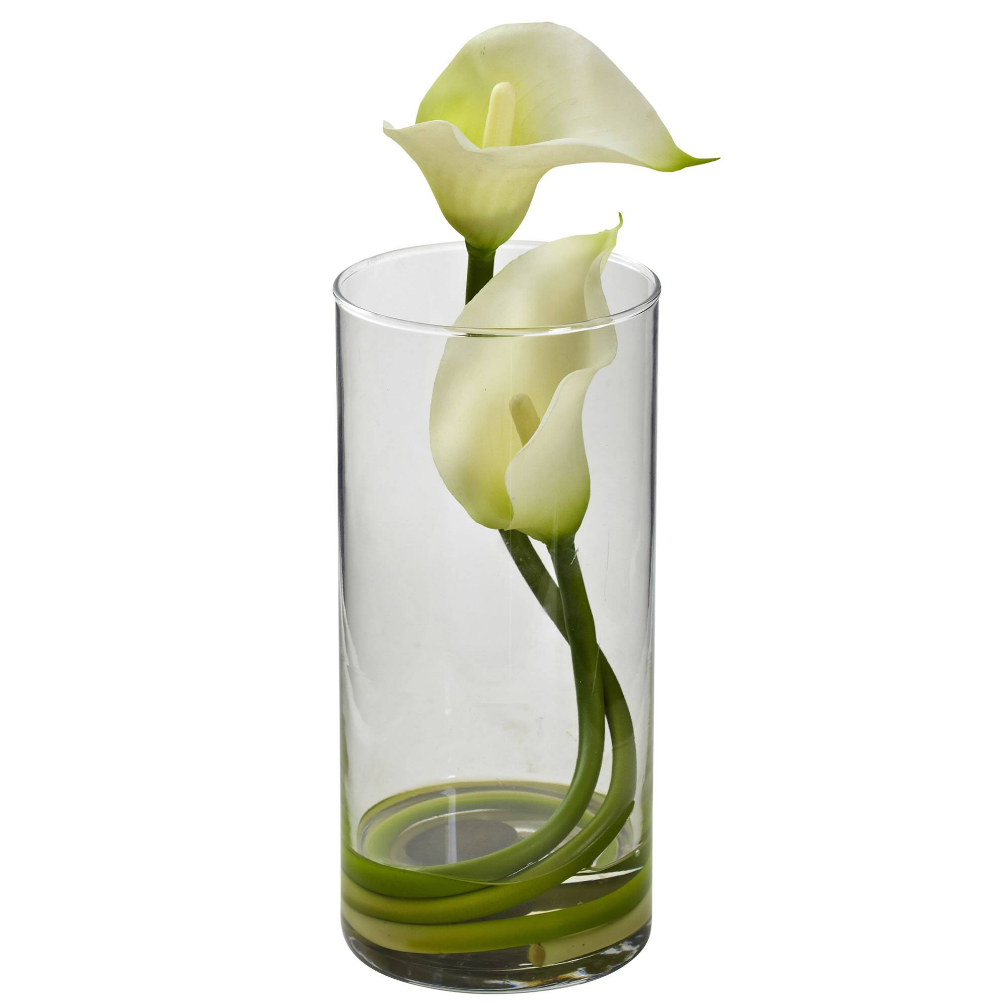 Angle. BreeBe - Double Calla Lily w/Cylinder (Set of 2) Cream - Cream.