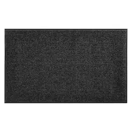 VEVOR - Front Door Mat, 10 x 3ft Commercial Floor Mat for Indoor and Outdoor, Stylish Striped Industrial Carpet with PVC Backing - Black