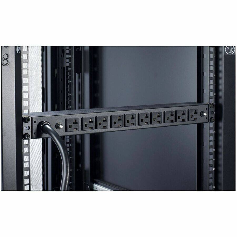 Alt View 2. APC - APC NetShelter Basic Rack PDU, 1U, 30A, 120V, 10 NEMA 5-20 outlets - Basic - NEMA L5-30P - 10 x NEMA 5-20R - 100 V, 120 - Black.