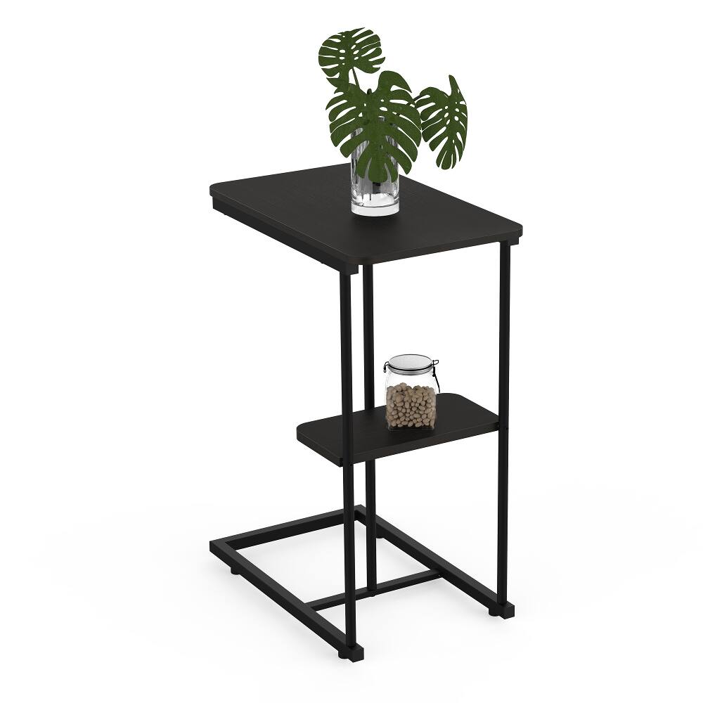 Alt View 8. Loheer - Loheer C Side Table with Storage Basket Portable Laptop Holder Snack Table Wood Look Accent Table - Black.
