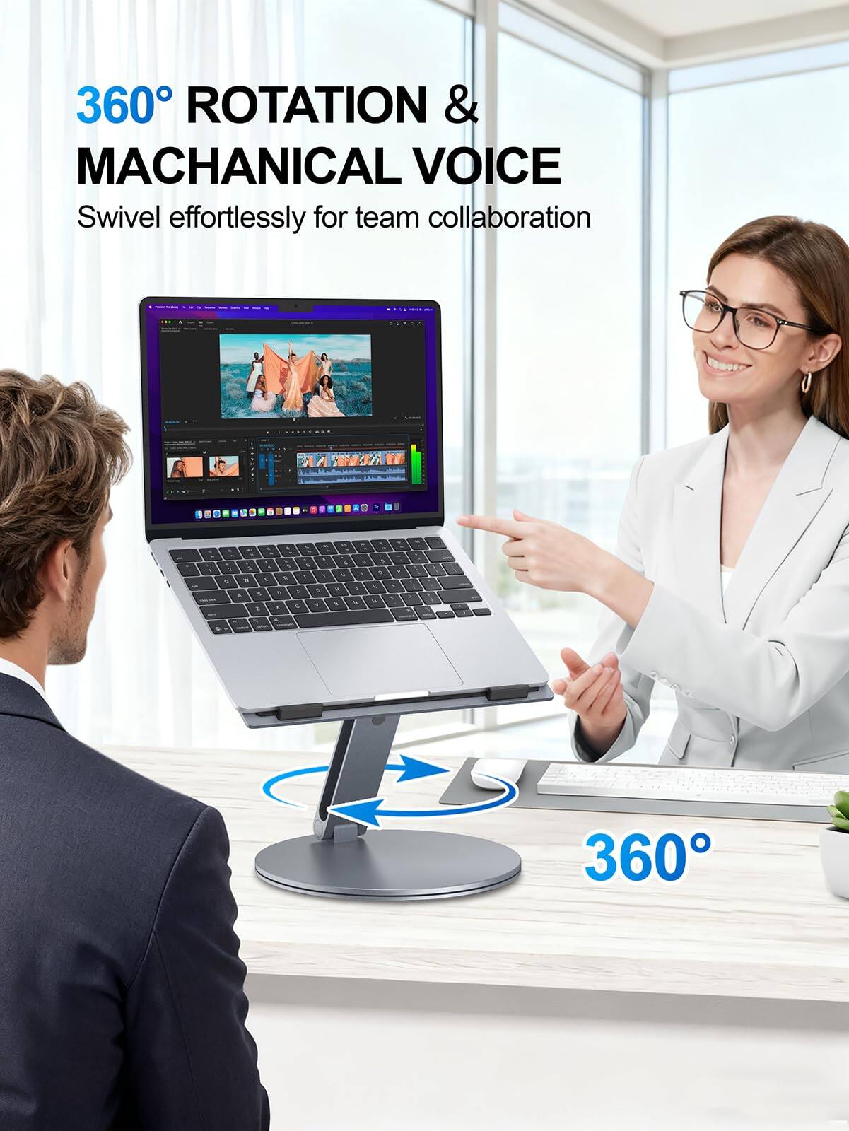 360° ROTATION & MACHANICAL VOICE  
Swivel effortlessly for team collaboration