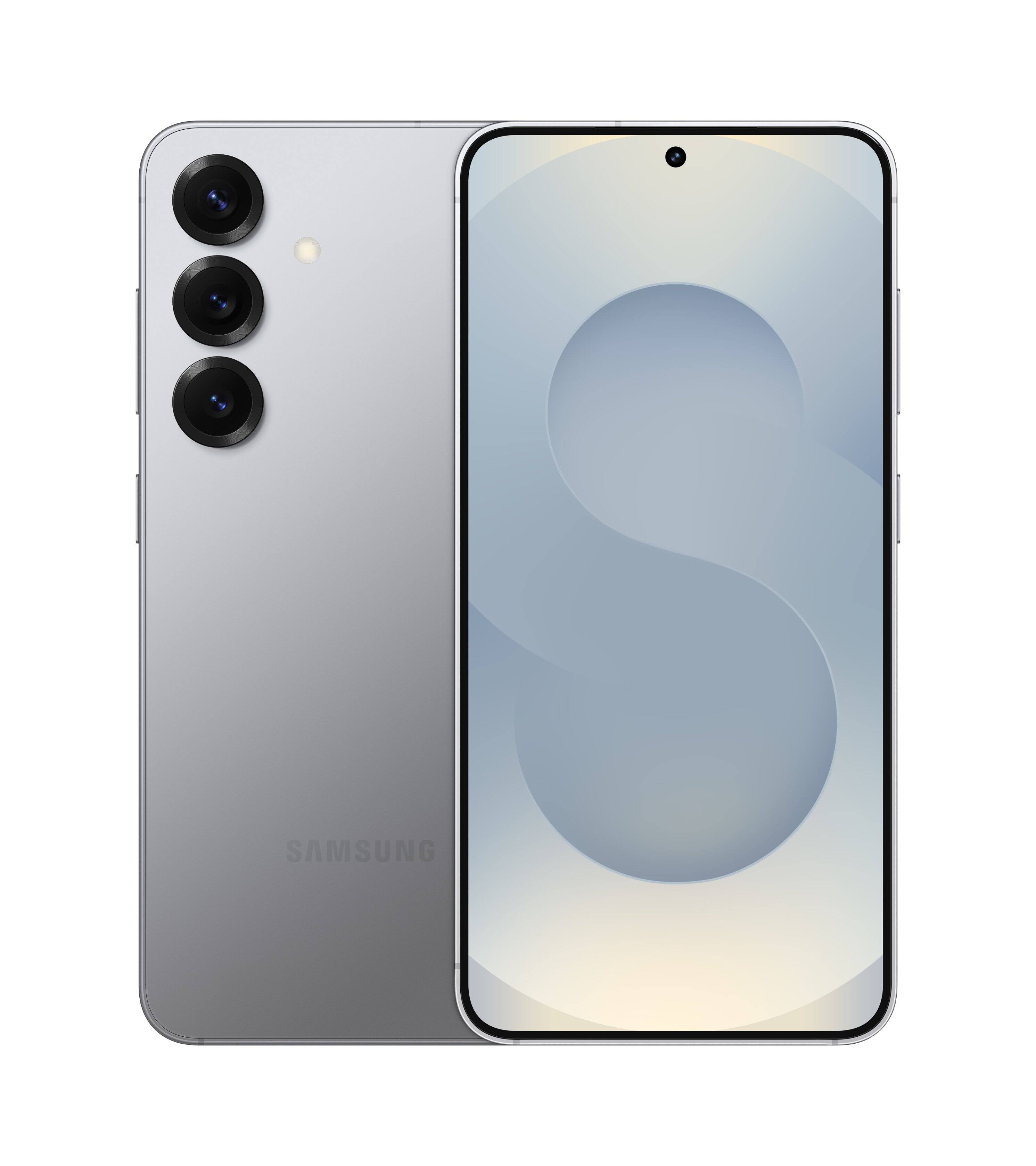 Front. Boost Mobile - Boost Mobile Samsung Galaxy S25 - Prepaid Smartphone - Silver Shadow.