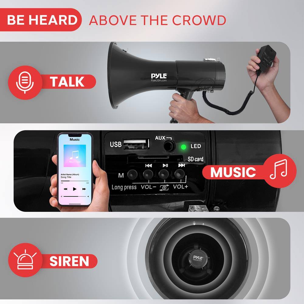 BE HEARD ABOVE THE CROWD

TALK

MUSIC

SIREN