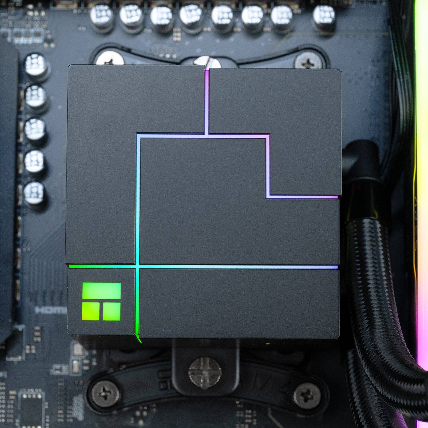 Alt View 2. Thermalright - Core Matrix 360 Black CPU Liquid Cooler with 120mm PWM Fan, Cold Row Specification - Black.