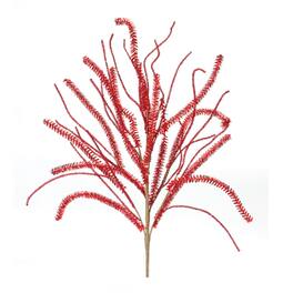 BreeBe - Glittered Pine Tinsel Branch (Set of 2) - Red