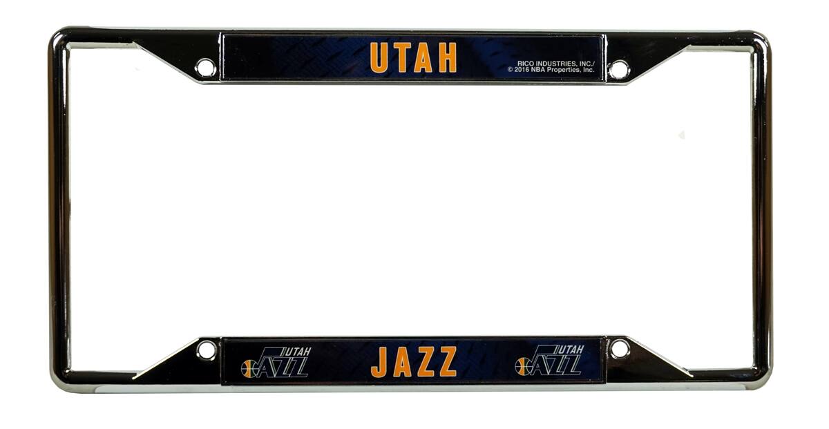 Utah Jazz NBA Chrome EZ View License Plate Frame