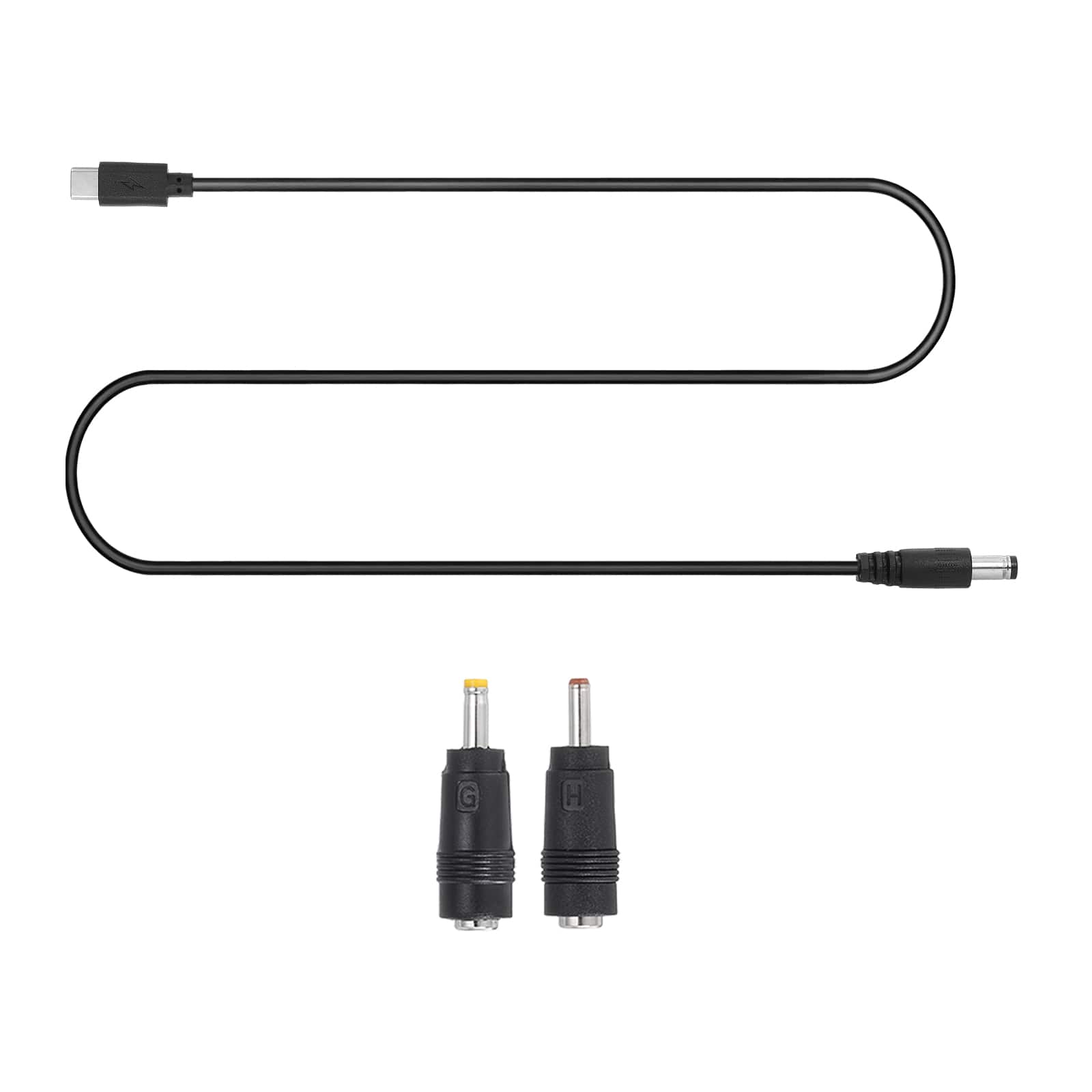 Unique Bargains - USB-C to DC PD Adapter with 2 Tips, 1m/3.3ft, 12V PD, Type-C to DC, for Routers/Laptops/Speakers - Premium - Black