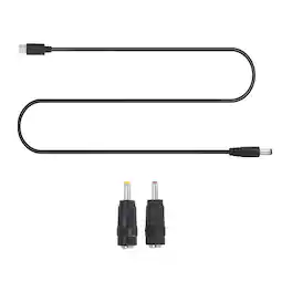 Unique Bargains - USB-C to DC PD Adapter with 2 Tips, 1m/3.3ft, 15V PD, Type-C to DC, for Routers/Laptops/Speakers - Premium - Black