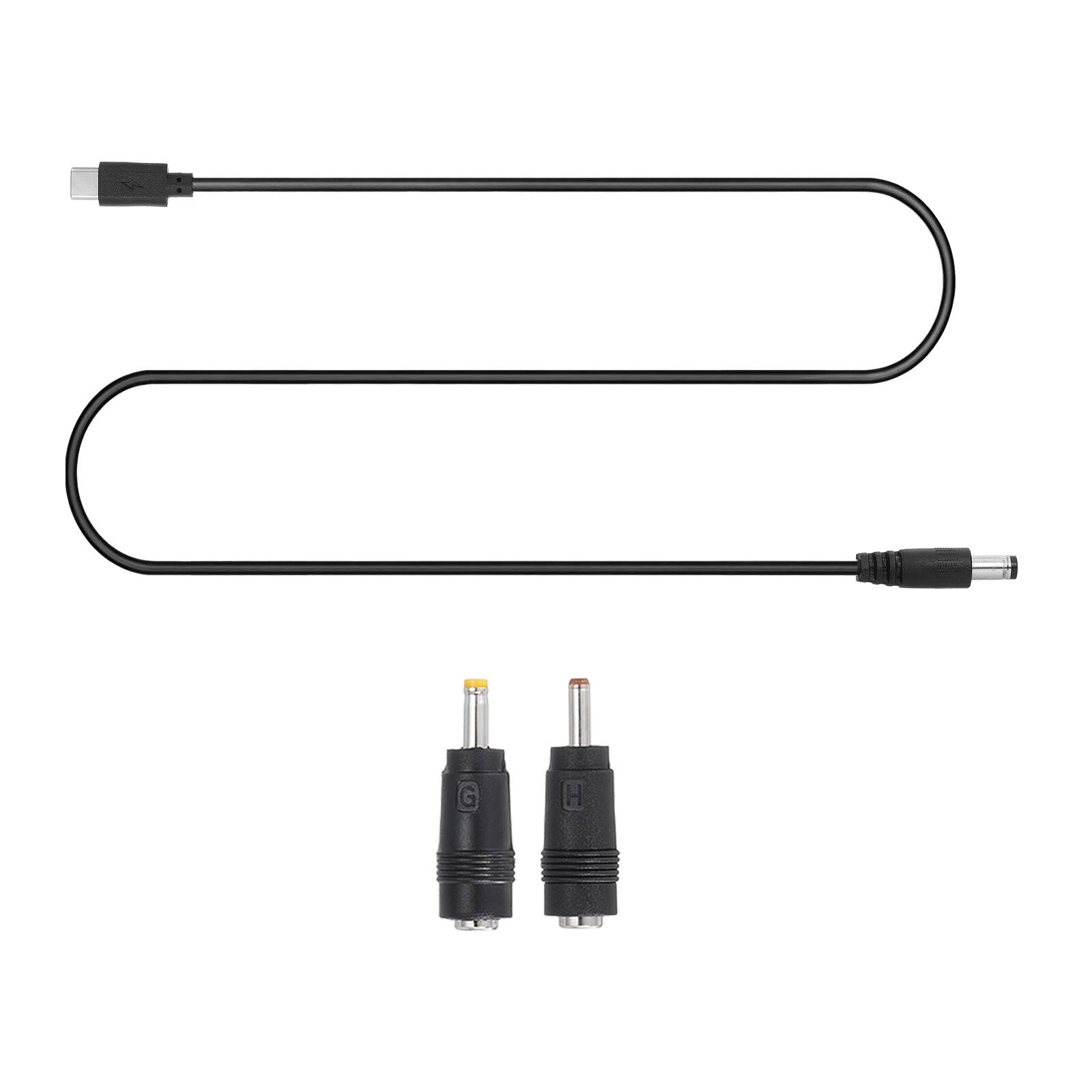 Unique Bargains - USB-C to DC PD Adapter with 2 Tips, 1m/3.3ft, 15V PD, Type-C to DC, for Routers/Laptops/Speakers - Premium - Black