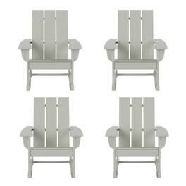 WestinTrends - Ashore Outdoor Patio Modern Adirondack Rocking Chair (Set of 4) - Sand