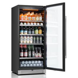 Ca'Lefort - 238 Cans Beverage Refrigerator, luxury large 24 inch Beverage Cooler, Built-In Beverage fridge,3 Color LED ,for Home,Bar - Stainless Steel