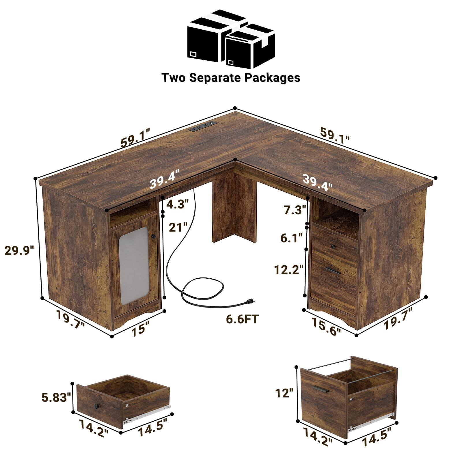 Two Separate Packages

- 29.9"
- 59.1"
- 39.4"
- 4.3"
- 21"
- 59.1"
- 39.4"
- 7.3"
- 6.1"
- 12.2"
- 19.7"
- 15"
- 6.6FT
- 15.6"
- 19.7"
- 5.83"
- 14.2"
- 14.5"
- 12"
- 14.2"
- 14.5"