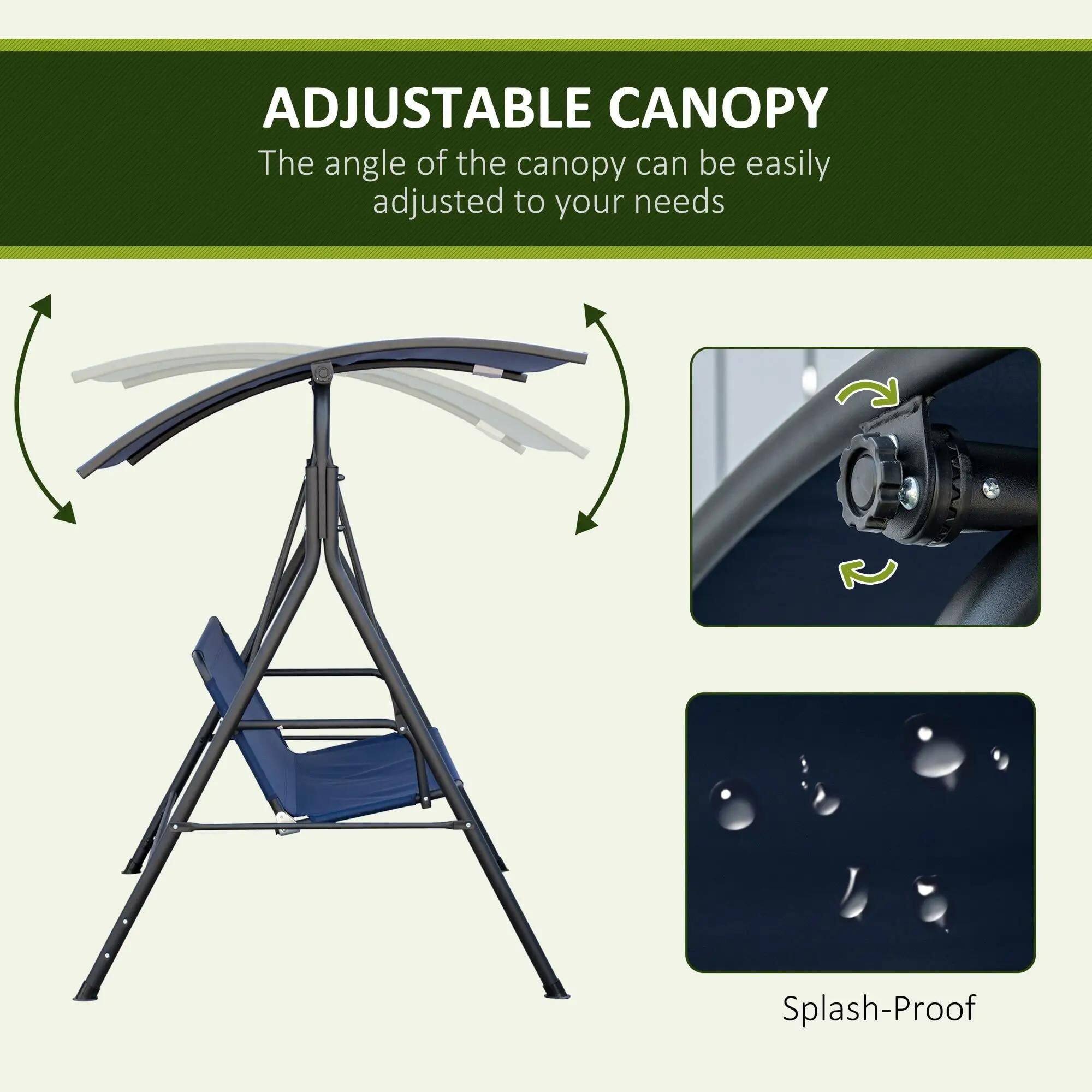ADJUSTABLE CANOPY
The angle of the canopy can be easily adjusted to your needs.

Splash-Proof