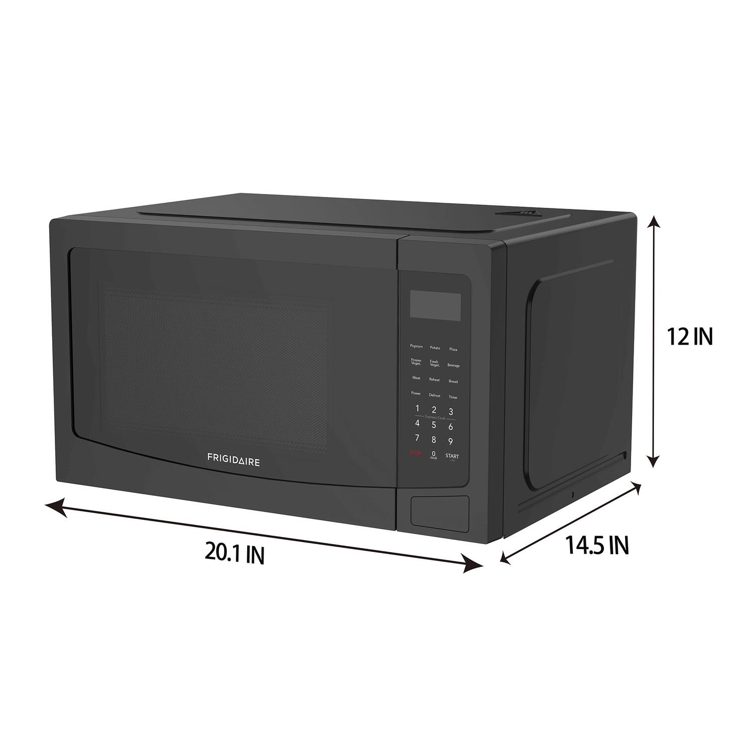 - 12 IN
- Se
- FRIGIDAIRE
- 1 4 7
- 2 5 8
- 3 6 9
- START
- 20.1 IN
- 14.5 IN