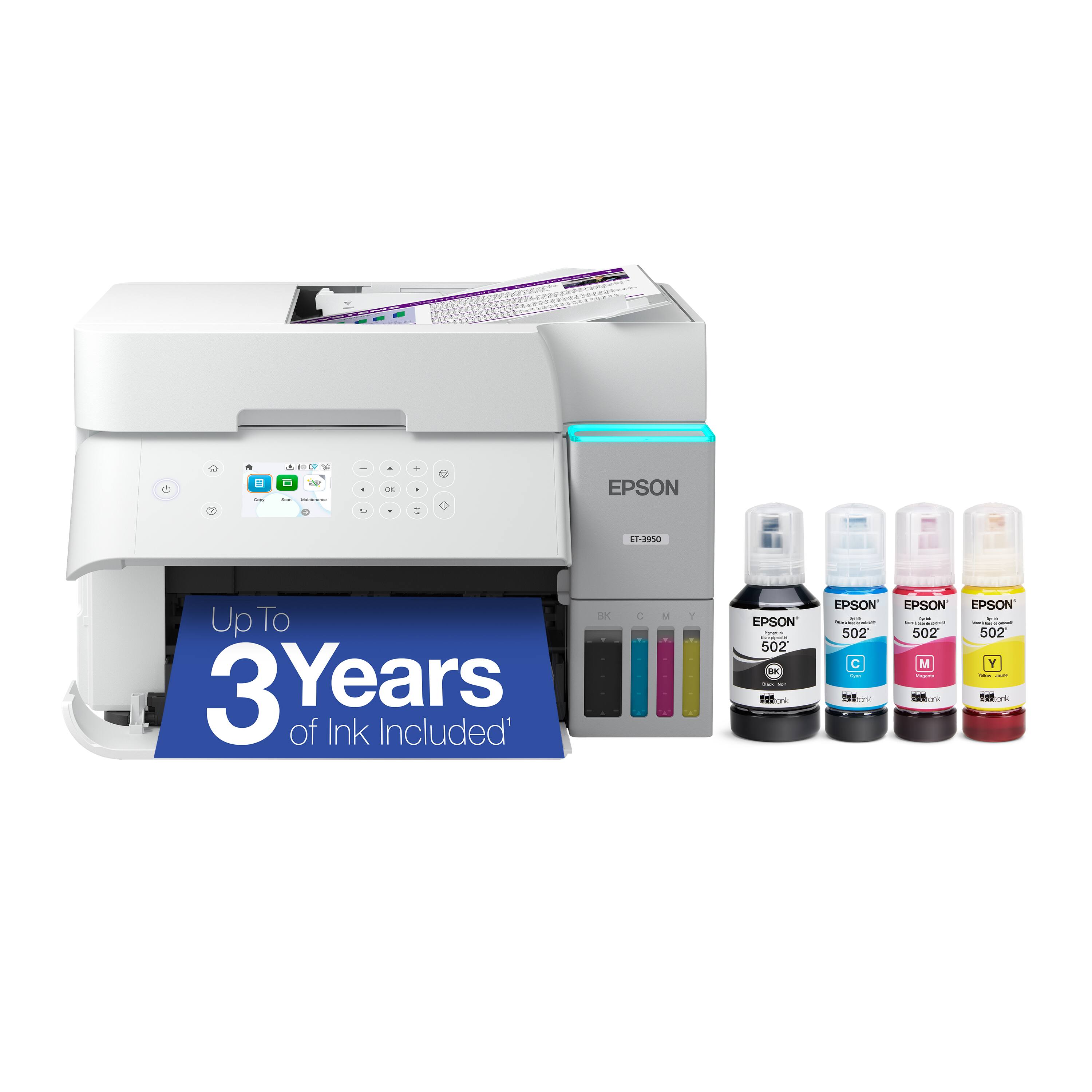 C i : LE0 - ~ - .o . . - - O EPSON DVE-T Up To 3 Years of Ink Included - - . 1 EPSON I e : : 502 - - - I TE  EPSON - 502 C ... i EPSON 502 M - I ... EPSON 502 Y I - T0