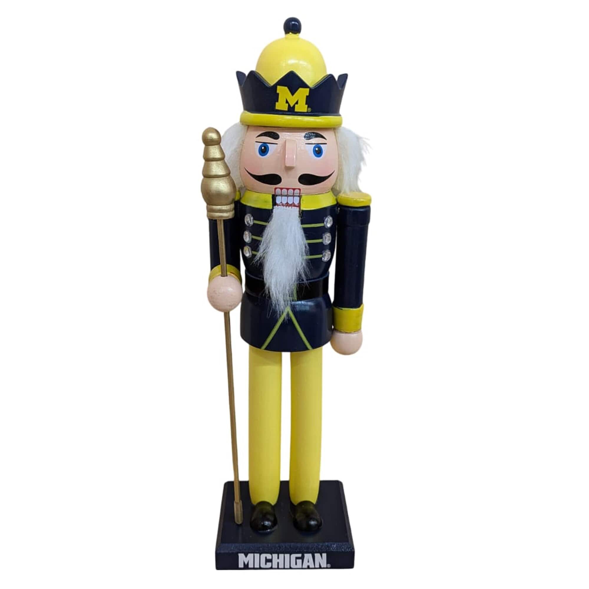 Evergreen Enterprises - Michigan Wolverines 12" Wooden Nutcracker Statue - Multicolor
