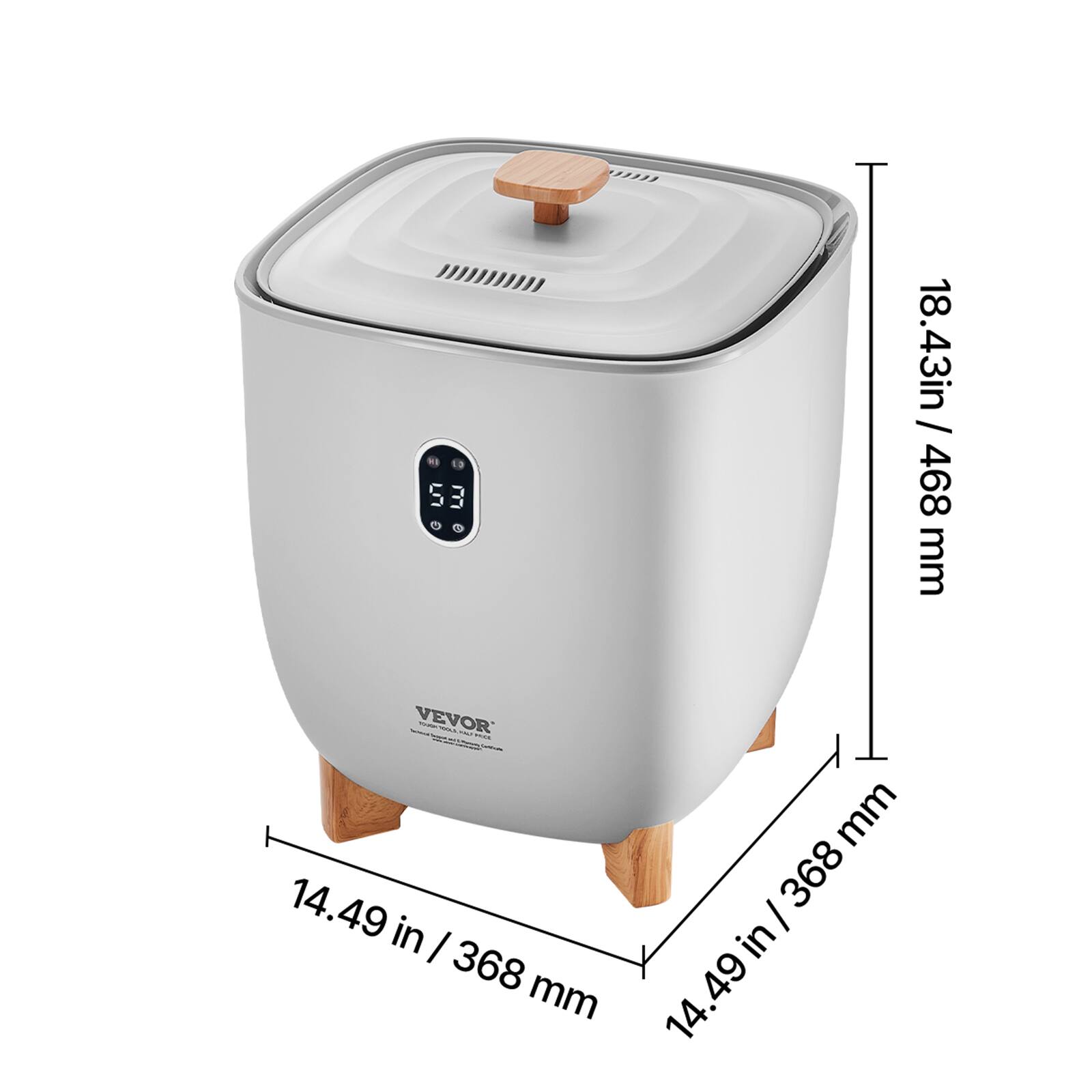 11111 S3  
18.43 in / 468 mm  
VEVOR  
14.49 in / 368 mm