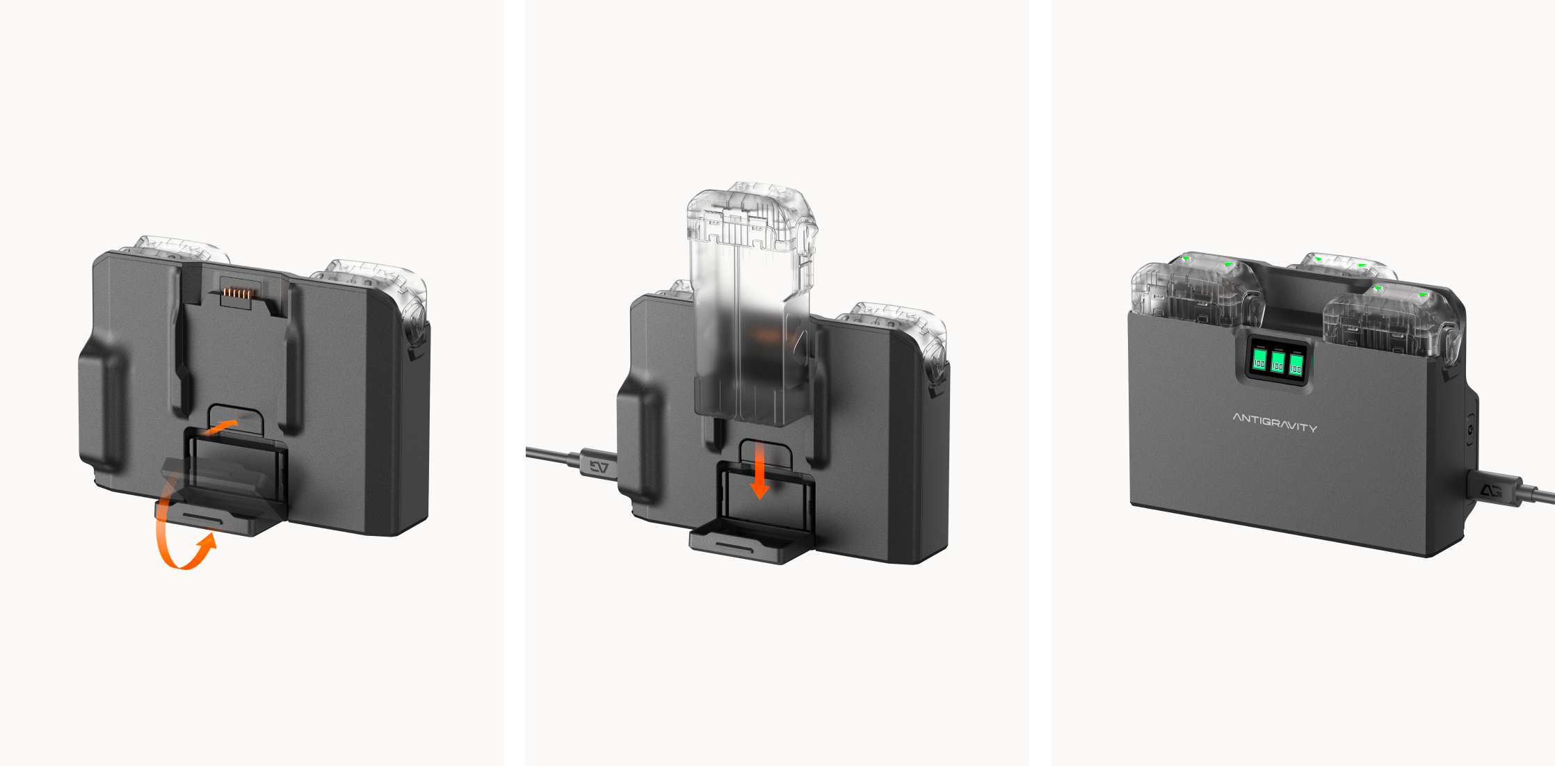 Left. Antigravity - A1 Charging Hub - Black.