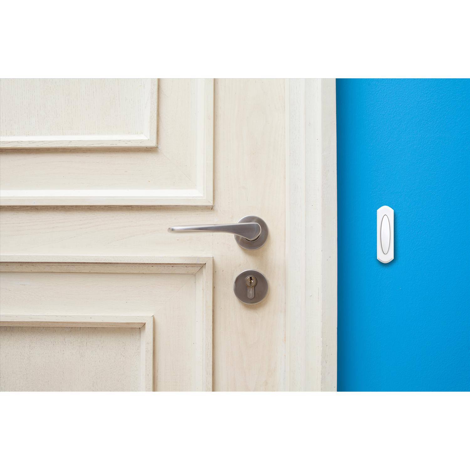 Left. HEATH ZENITH - Heath Zenith Plastic Wireless Pushbutton Doorbell.