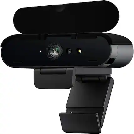 Front. RTMB - Webcam Privacy Cover for Logitech Brio 4K, Black, Lens Protector.