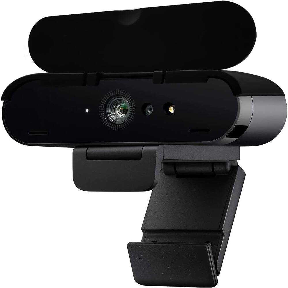 Front. RTMB - Webcam Privacy Cover for Logitech Brio 4K, Black, Lens Protector.