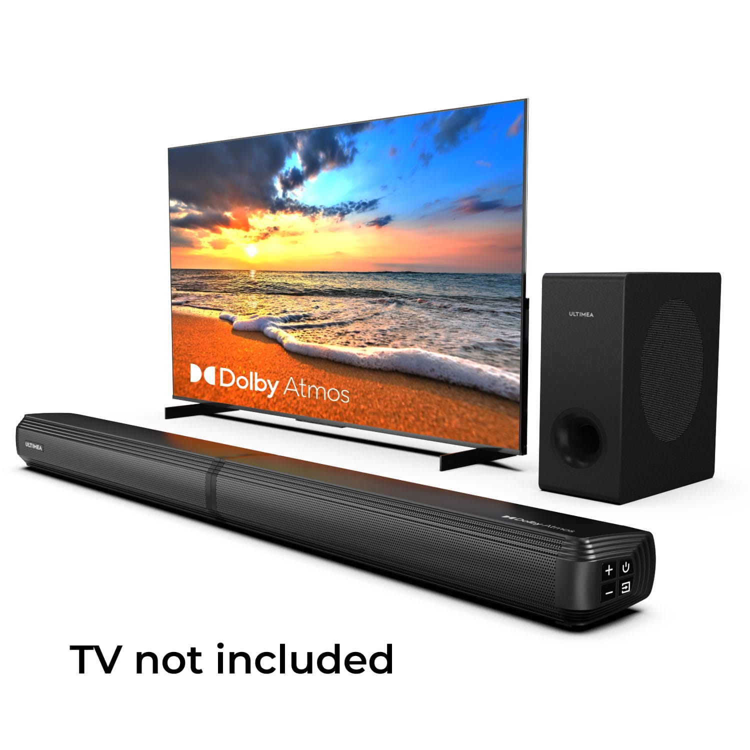 Ultimea - Apollo S60 4.1ch Sound Bar, Dolby Atmos, Bluetooth 5.3, Subwoofer, 280W Peak Power, 3 EQ Modes, HDMI eARC - Black