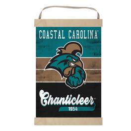 Jardine - Coastal Carolina Chanticleers Reversible Retro Logo Banner Sign - Teal