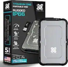 TITANIUM ONE X PORTABLE SSD
RUGGED IP66
TITANIUM MICRO
UP TO 550MB/s
DROP PROOF
WATER RESISTANT
5 YEARS WARRANTY*
USB-C CABLE & USB-A ADAPTER
USA BRAND
BUILT IN WRAP AROUND CABLE