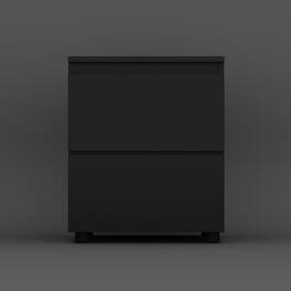 FUFU&GAGA - 2 - Drawer Nightstand: Minimalist Bedroom Storage Solution - Black